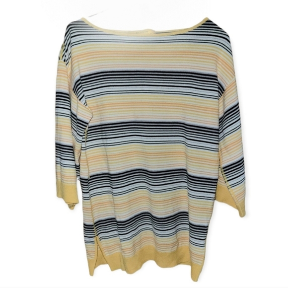 St. John Tops - 🌟3 For $15 SALE🌟 Vintage St. John Yellow Label Striped Wool Quarter Length Top